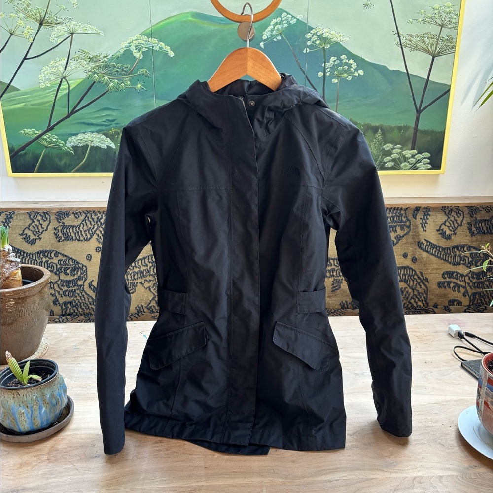 The North Face Women's Black Hooded Rain Jacket
